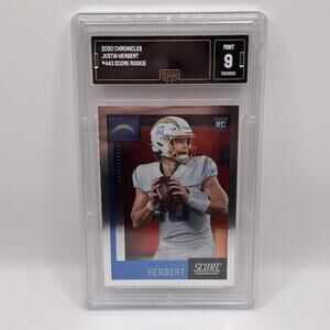 2020 Panini Chronicles - Score Update Rookies Justin Herbert #443 (RC) Graded 9